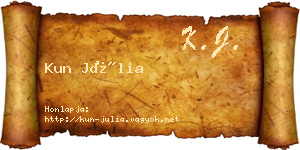 Kun Júlia névjegykártya